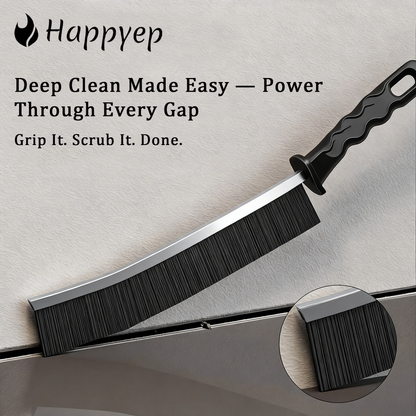 Happyep® 6-Piece Precision Crevice Brush Set — Hard Bristle Gap Cleaning Tools for Home Detail Work