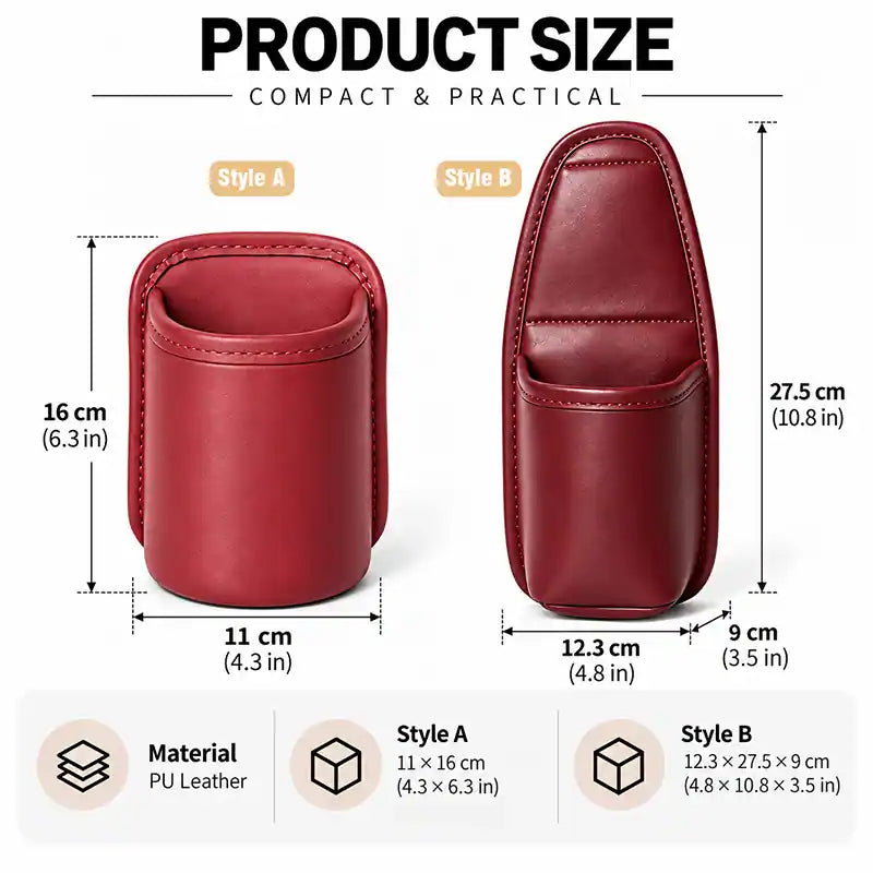 🔥4 Pcs: Only $9.48/ea Today Only🚗Ultra-Durable Premium Leather Car Door Cup Holder & Storage Caddy 🚗☕