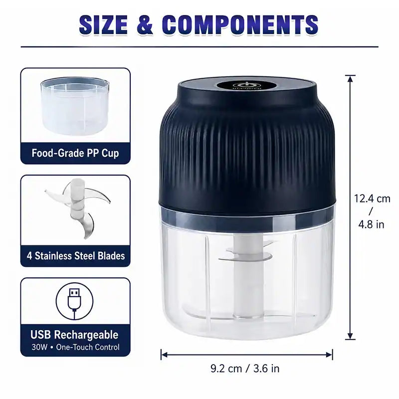 💕Hot sale 50% OFF⚡1-Touch Mini Electric Food Shredder — Portable USB Garlic & Meat Chopper ⚡🧄 (JG)