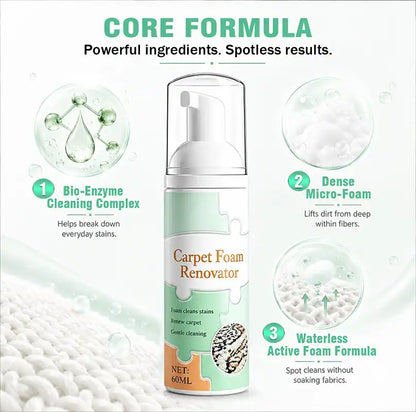 🔥Limited Time Promotion 50% OFF🔥Waterless Carpet Foam Stain Remover with Towel