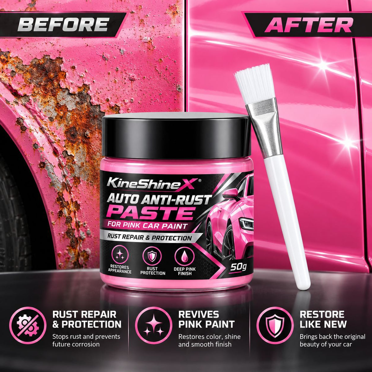Free Shipping Today Only🔥Heavy-Duty Auto Rust Shield Barrier Paste & Applicator Brush 🛡️🚗 (JG)