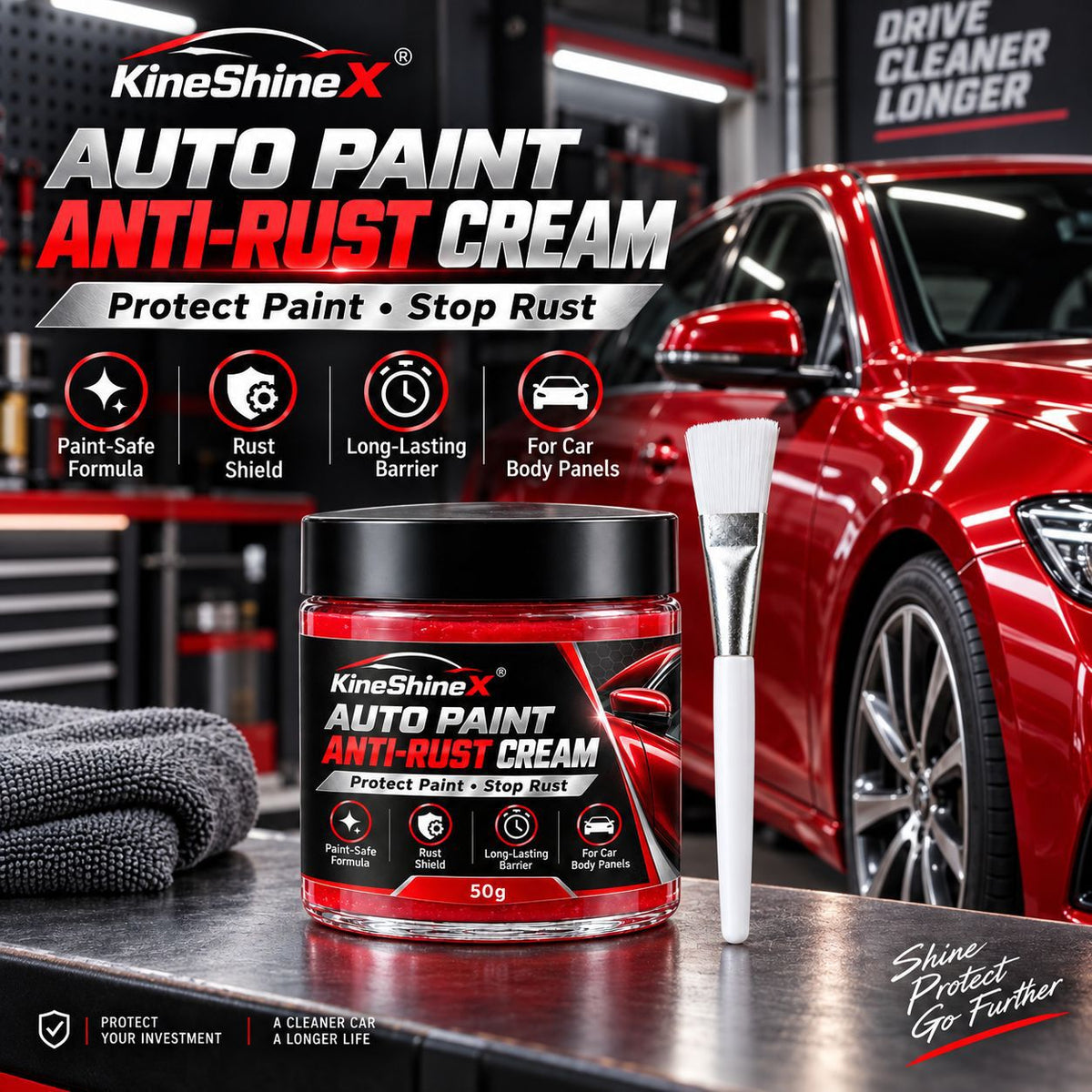 Free Shipping Today Only🔥Heavy-Duty Auto Rust Shield Barrier Paste & Applicator Brush 🛡️🚗 (JG)