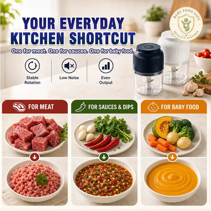 💕Hot sale 50% OFF⚡1-Touch Mini Electric Food Shredder — Portable USB Garlic & Meat Chopper ⚡🧄 (JG)