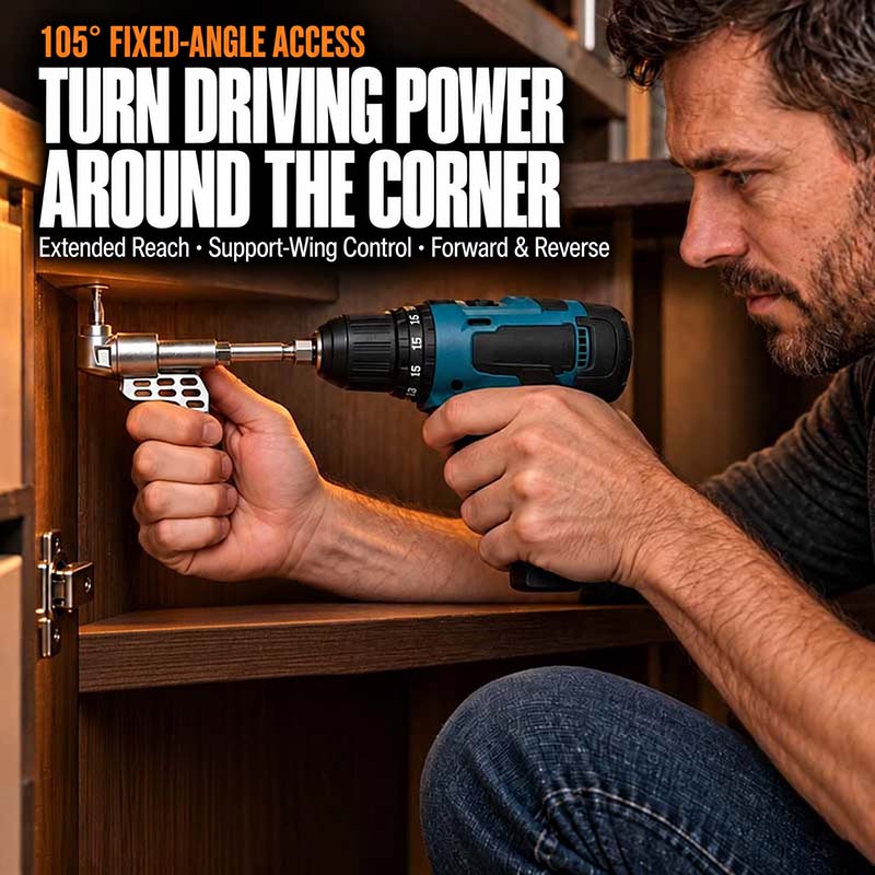 🔧105° Angle Adapter & Flexible Drill Extension Set — LAST DAY: GET 10 BITS FREE🪛 (JG)