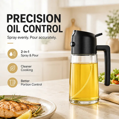 HAPPYEP⚡️ All-in-One Spray & Pour Dispenser — Store Oil, Vinegar & Soy Sauce Effortlessly! 🥗✨