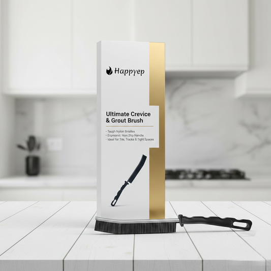 Happyep® 6-Piece Precision Crevice Brush Set — Hard Bristle Gap Cleaning Tools for Home Detail Work