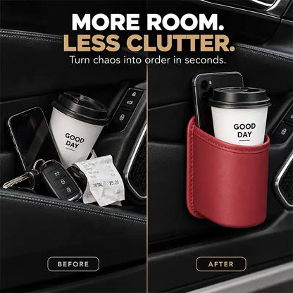 🔥4 Pcs: Only $9.48/ea Today Only🚗Ultra-Durable Premium Leather Car Door Cup Holder & Storage Caddy 🚗☕