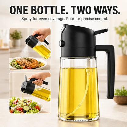 All-in-One Spray & Pour Dispenser — Store Oil, Vinegar & Soy Sauce Effortlessly! 🥗✨ (JG)