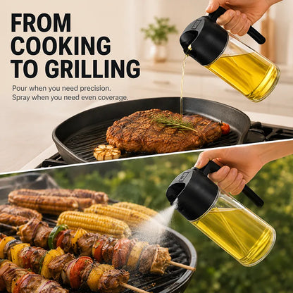 HAPPYEP⚡️ All-in-One Spray & Pour Dispenser — Store Oil, Vinegar & Soy Sauce Effortlessly! 🥗✨