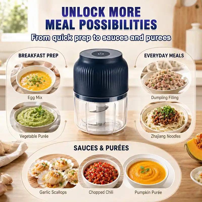 💕Hot sale 50% OFF⚡1-Touch Mini Electric Food Shredder — Portable USB Garlic & Meat Chopper ⚡🧄 (JG)
