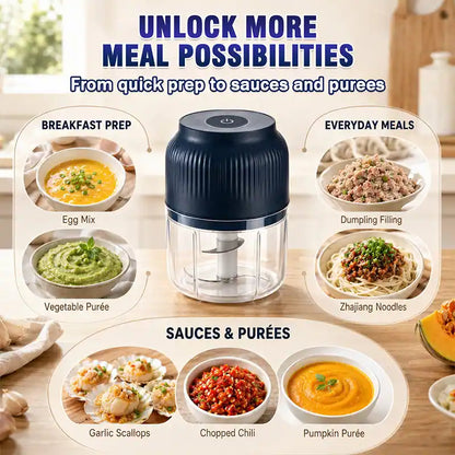 💕Hot sale 50% OFF⚡1-Touch Mini Electric Food Shredder — Portable USB Garlic & Meat Chopper ⚡🧄 (JG)