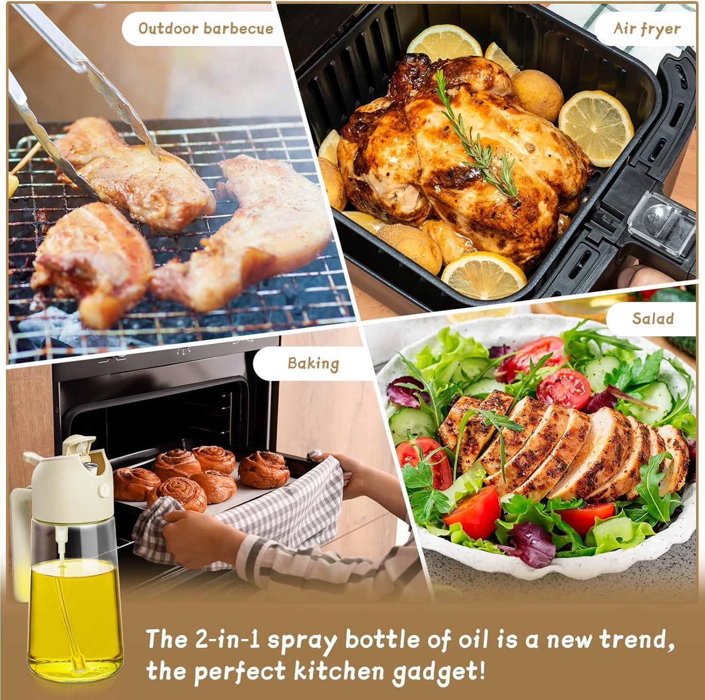 All-in-One Spray & Pour Dispenser — Store Oil, Vinegar & Soy Sauce Effortlessly! 🥗✨