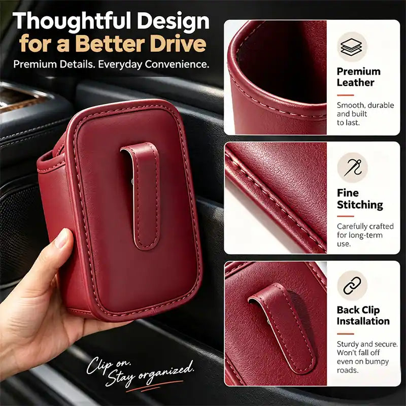 🔥4 Pcs: Only $9.48/ea Today Only🚗Ultra-Durable Premium Leather Car Door Cup Holder & Storage Caddy 🚗☕
