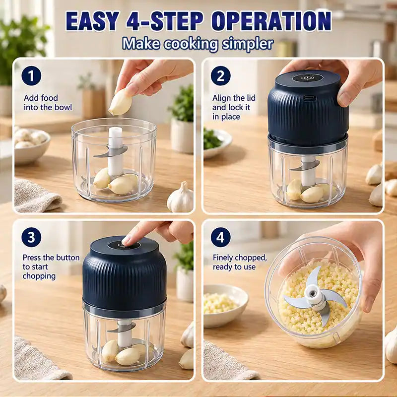 💕Hot sale 50% OFF⚡1-Touch Mini Electric Food Shredder — Portable USB Garlic & Meat Chopper ⚡🧄 (JG)
