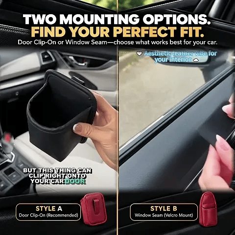 🔥4 Pcs: Only $9.48/ea Today Only🚗Ultra-Durable Premium Leather Car Door Cup Holder & Storage Caddy 🚗☕