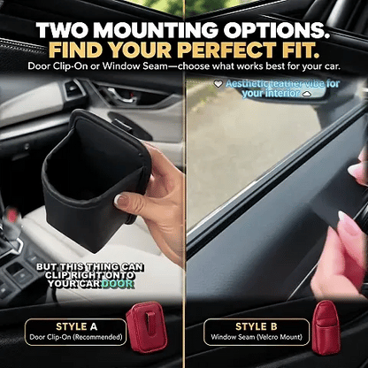🔥4 Pcs: Only $9.48/ea Today Only🚗Ultra-Durable Premium Leather Car Door Cup Holder & Storage Caddy 🚗☕