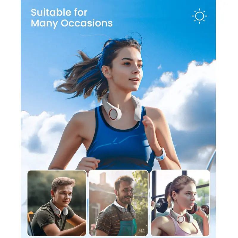 Happyep® Portable Neck Fan, Bladeless Wearable Personal Fan