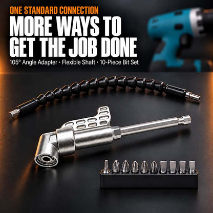 🔧105° Angle Adapter & Flexible Drill Extension Set — LAST DAY: GET 10 BITS FREE🪛 (JG)