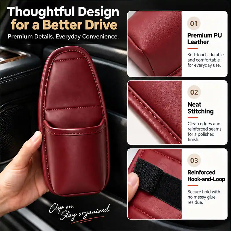 🔥4 Pcs: Only $9.48/ea Today Only🚗Ultra-Durable Premium Leather Car Door Cup Holder & Storage Caddy 🚗☕