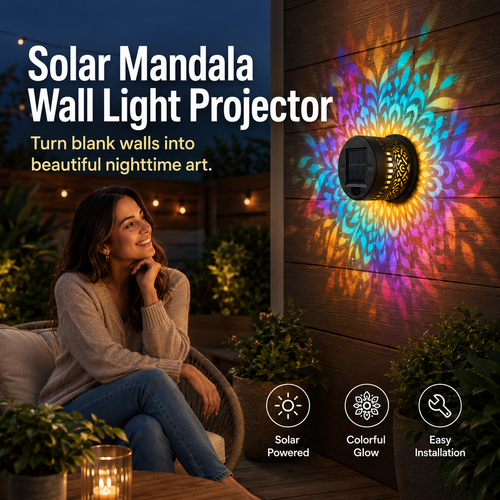 Mandala Solar Wall Lamp – Magical Patio Night Ambience