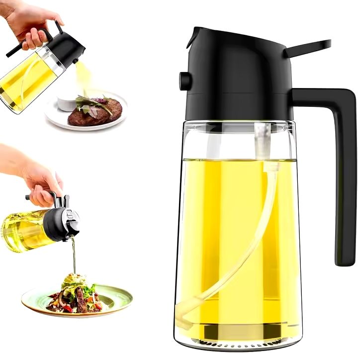 All-in-One Spray & Pour Dispenser — Store Oil, Vinegar & Soy Sauce Effortlessly! 🥗✨