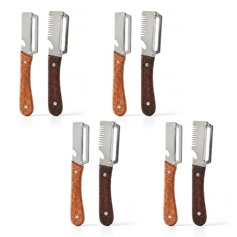 Kervalon® Easy-Grip Wooden Peeler & Veggie Shredder (Upsell)