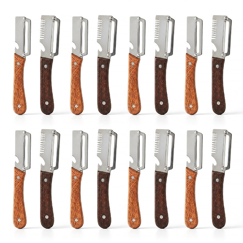 Kervalon® Easy-Grip Wooden Peeler & Veggie Shredder (Upsell)