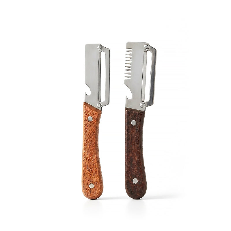 Kervalon® Easy-Grip Wooden Peeler & Veggie Shredder (Upsell)