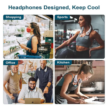 ⭐Portable Neck Fan, Bladeless Wearable Personal Fan, Hands-Free Cooling for Outdoor & Office (upsell)