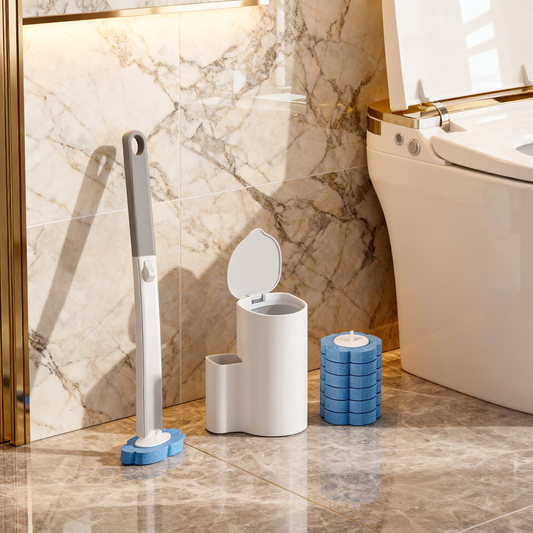 Happyep® Disposable Toilet Cleaning Wand Kit — Handles + 36Refill Pads (Fresh Scent)