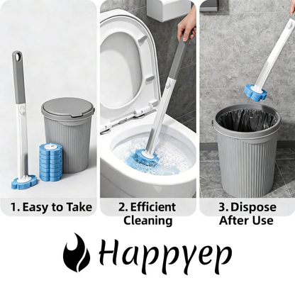 Happyep® Disposable Toilet Cleaning Wand Kit — Handles + 36Refill Pads (Fresh Scent)