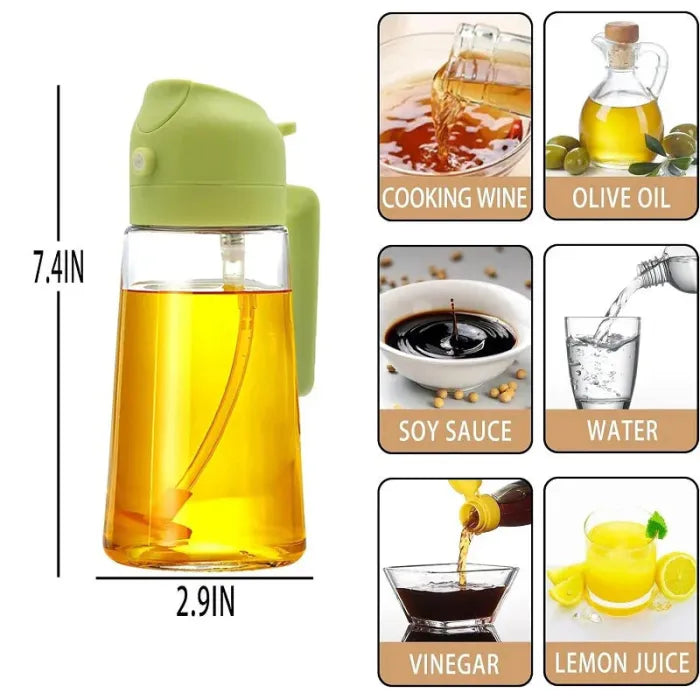 All-in-One Spray & Pour Dispenser — Store Oil, Vinegar & Soy Sauce Effortlessly! 🥗✨